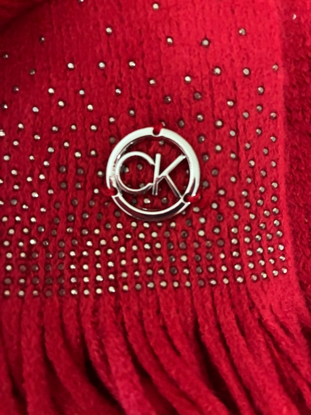 Calvin KleinNWT Scarf & Hat Set
Red Rouge with Silver CK
Logo & Sparkle - Picture 6 of 9